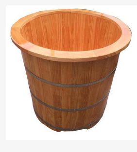 Bồn tắm gỗ thông tròn bo viền